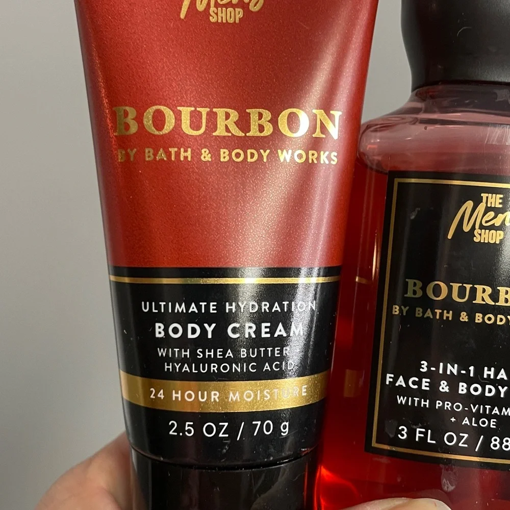 Bath & Body Works Mens Bourbon Body Cream and Wash Travel size set small - Picture 3 of 3